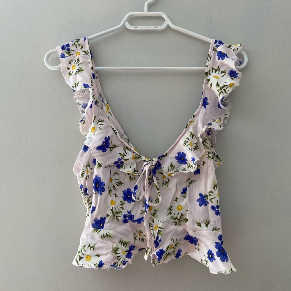 Forever21 Floral Cropped Tank Top - Picture 1 of 5